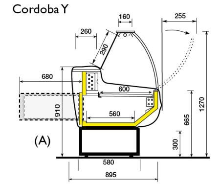 Zoin Cordoba statická(Y) chladiace vitríny obslužné